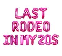 Balterever Décorations pour filles « Last Rodeo in My 20s » - Rose vif - Cowgirl occidentale - Décoration d'anniversaire 29 ans - L'année dernière dans ma bannière des années 20