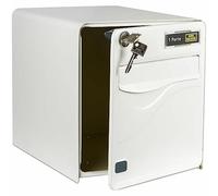 BURG-WÄCHTER Boîte aux Lettres Agréée La Poste, 1 Porte, 525 BL BALtic, Blanc, en Acier Galvanisé, Avec Porte à Ouverture Totale et Stop-Courrier (Porte bloquée à 120°)