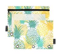 Baltic Fruit - Lot de 2 classeurs à crayons avec fenêtre transparente et œillets renforcés à 3 anneaux pour bureau, école, cosmétiques, multicolore