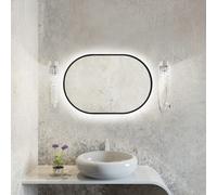 Baltica Design Tiny Border Pastille miroir 40x60 cm ovale avec éclairage noir 5904107926094