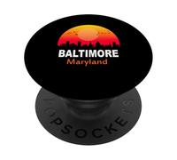 Baltimore Maryland Vintage Sunset Retro City State USA PopSockets PopGrip Adhésif