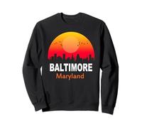 Baltimore Maryland Vintage Sunset Retro City State USA Sweatshirt