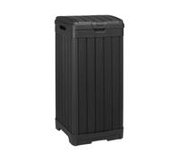 Baltimore poubelle en plastique 125L, 87,4 x 41 x 41 cm, Noir (236997)
