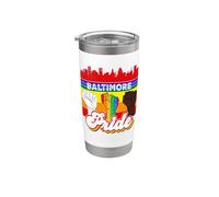Baltimore Pride Rainbow Gay Pride Flag Funny LGBT Gobelet isotherme en acier inoxydable double paroi