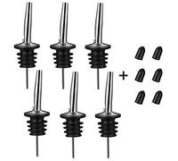 BALTRE Lot de 6 becs verseurs en acier inoxydable pour bouteille d'alcool, d'huile d'olive, avec bouchons anti-poussière