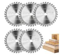 BALUGAEA Lot de 5 lames de scie circulaire 89 mm x 10 mm 32 dents pour bois, scie circulaire HM pour mini scie circulaire manuelle TCT, coupe alternée, bois dur, bois tendre, MDF et plastique
