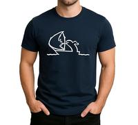 Balum La Linea Lui T-shirt pour homme et femme, en coton de qualité supérieure, design tendance 6, T-shirt bleu marine pour homme, XXL