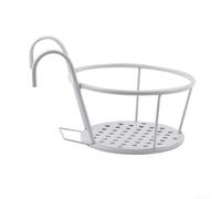 Balustrade de balcon en métal, conçue pour accrocher en toute sécurité et présenter plusieurs plantes sur les balcons extérieurs (blanc)