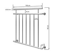 MONZANA® Balustrade de balcon français 100 cm acier inoxydable main courante garde-corps sécurité fenêtre barreaux
