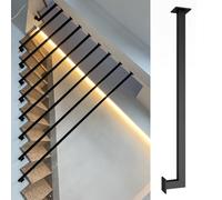 Balustrade de jardin en forme de L en fer forgé, poteaux d'escalier décoratifs pour villas et lofts, barre de transition du sol au plafond (100 cm)