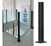 Balustrade en verre Kit de poteau de garde-corps en verre lourd, balustrade en verre noir carré, pince en panneau en verre en acier inoxydable,CornerPost-Height-75cm(29.5")