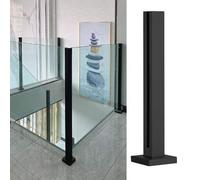 Balustrade en verre Kit de poteau de garde-corps en verre lourd, balustrade en verre noir carré, pince en panneau en verre en acier inoxydable,EndPost-Height-75cm(29.5")