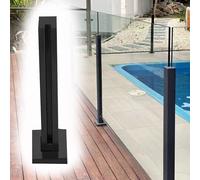 Balustrade en Verre Système de Support de clôture en Verre Noir, poteaux de Panneau de Verre pour terrasse intérieure et extérieure avec Base, colonnes de Balustrade en Verre autoportantes (