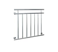 ECD Germany Balustrade Française 90x100cm avec 7 Barreaux de Remplissage, Argent Brillant, en Acier Inoxydable, Garde-Corps de Balcon, Grille de Sécurité Protection Extérieure Fenêtre, Appui Rambarde