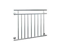 ECD Germany Balustrade Française 90x128cm avec 9 Barreaux de Remplissage, Argent Brillant, en Acier Inoxydable, Garde-Corps de Balcon, Grille de Sécurité Protection Extérieure Fenêtre, Appui Rambarde