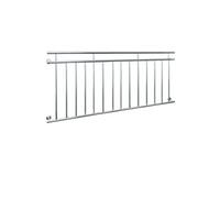 Balustrade Française 90x184 cm, 14 Barreaux de Remplissage, Argent Brillant,