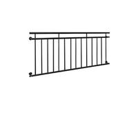 Balustrade Française 90x184 cm avec 14 Barreaux de Remplissage, Noir Mat et