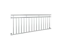 Balustrade Française 90x225 cm, 16 Barreaux de Remplissage, Argent Brillant,