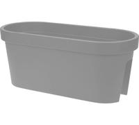 Jardinière ovale pour balcon - 60 cm - Gris - En plastique - À suspendre - Pot de fleurs de jardin à suspendre