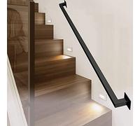 Balustrades d'escalier modernes en fer forgé noir pour garde-corps et barres de support mural pour intérieur/extérieur Repose-pieds et garde-corps élégants