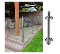 Balustrades en verre robustes pour terrasse - Clôture de sécurité moderne - Poteaux de balustrade - Hauteur personnalisée : 80 cm - Panneaux gris et balustres pour terrasses