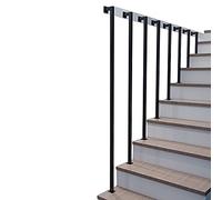 Balustre d'escalier d'intérieur en métal noir industriel à montage mural de 110 cm pour la sécurité et le soutien, parfait pour un usage domestique et commercial