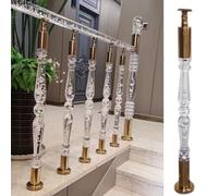 Balustre en acrylique transparent pour garde-corps pour intérieur ou extérieur Hauteur de 68 à 119 cm Design colonne pour plus de sécurité et
