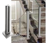 Balustre en verre argenté pour escaliers, terrasses et jardins, poteau gris de 125 cm, pour coin intermédiaire, couloir et terrasse, solution de clôture moderne et durable
