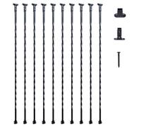 Balustre - VEVOR - 10 pièces Balustres en métal pour escalier acier 1122 mm torsadés avec chaussures 13x13x1122mm
