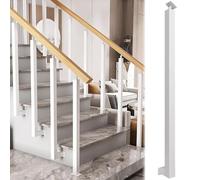 Balustres de Garde-Corps Métalliques Réglables À 270°,Main Courante Carrés À Montage Latéral avec Base de Support Plat et Kits de Vis,Rampe D'escalier pour Terrasse Porch(Size:85cm/33.5in,Color:Blanc)