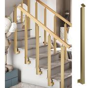 Balustres de Garde-Corps Métalliques Réglables À 270°,Main Courante Carrés À Montage Latéral avec Base de Support Plat et Kits de Vis,Rampe D'escalier pour Terrasse Porche (Size:100cm/39.4in,Color:Or)