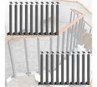 Balustres de rampe d'escalier d'intérieur - Broches carrées en métal pour terrasse, porche et escalier - Montage latéral avec kit complet de vis - et mise à niveau élégante pour escalier