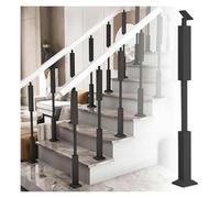 Balustres de Terrasse en Métal, Poteau de rampe d'escalier réglable, barreaux creux for jardin, loft, couloir(Black,110cm(43 1/4"))