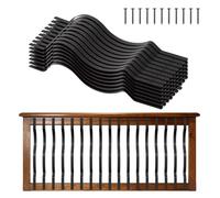 Balustres de Terrasse-VEVOR-82x2,54 cm-Lot de 61-Barreaux de Garde-corps en Acier Galvanisé-avec Connecteur et Vis-Noir