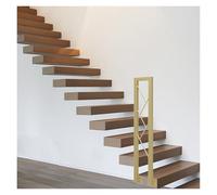 Balustres d'escalier antidérapants en forme de U pour personnes âgées et enfants, en fer forgé, kit de balustrade décorative pour maison, hôtel, villa, loft, couloir (doré, 105 cm)