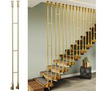 Balustres d'escalier Bas/Hauts, balustres Modernes pour escaliers intérieurs, colonnes de Garde-Corps pour escaliers en Pente de Villas/hôtels/Maisons, Noir/Or/Blanc, Forme en L (Lot de 1, o