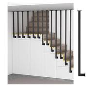 Balustres d'escalier élégants noirs et dorés - Broches en fer personnalisées de 156 cm de hauteur - Poteau de garde-corps en métal monté sur le côté - Remplacement élégant à faire soi-même pour