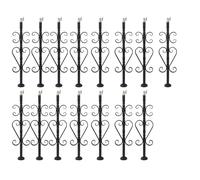 Balustres d'escalier en acier inoxydable, tiges à fleurs noires mates réglables à 270° avec base de support plate(15 PCS Black H 86 Cm/33.9 in)