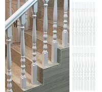 Balustres d'escalier en bois blanc - 16 broches pour intérieur d'escalier élégant et kit de poteaux de Newel Parfait pour la rénovation de loft et de villa