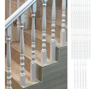 Balustres d'escalier en bois blanc - 25 pièces pour garde-corps d'escalier intérieur et kit de poteaux de nouveau, parfait pour la rénovation de loft et de villa