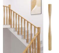 Balustres d'escalier en bois massif, kit de main courante blanc, colonne balustre terrasse élégante(Natural Wood,3 Packs)