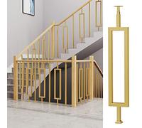 Balustres d'escalier en métal doré - Système de balustrade à monter soi-même pour terrasse, porche, marches et jardin - Accessoire de rénovation d'extérieur élégant pour escaliers
