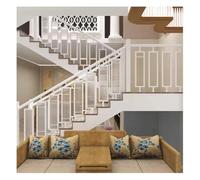 Balustres D'escalier en Métal, Poteau De Garde-Corps Rectangulaire, Balustrades en Fer Forgé Et Verre Trempé Angle Réglable pour Vérandas Et Terrasses(White-95cm(37.4"),1PCS)