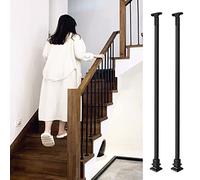 balustres d'escalier, Kit de garde-corps moderne for loft avec structure métallique, idéal for les escaliers intérieurs en bois, terrasses, restaurants et écoles(2 Pcs,H 100cm/39.3 in)