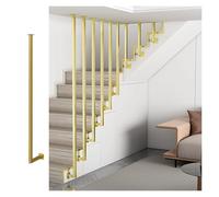 Balustres d'escalier modernes en fer - Axe d'intérieur noir et doré pour escalier - Poteau de rechange en métal monté sur le côté (hauteur 156 cm, 1 pièce)
