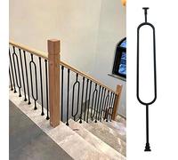 balustres d'escalier, Rambarde d'escalier ovale creuse avec kit de vis, main courante carrée résistante aux intempéries, balustres verticaux à fixation au sol(1 Pack,H 150cm/59 in)