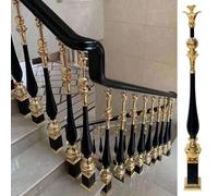Balustres d'escalier réglables Black Gold - Support à 270° for garde-corps, poteaux en aluminium, for une utilisation intérieure et extérieure(15Pack)