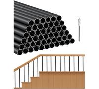 Balustres d'Escalier-VEVOR-Lot de 51-Barreaux de Sécurité Garde-corps en Aluminium 19x660 mm, Tige Ronde Creuse en Métal, Noir