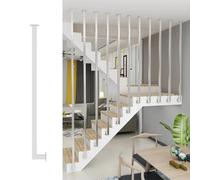 Balustres en fer personnalisables pour escaliers - Garde-corps de sécurité durables pour escaliers de niveau et inclinés, empêchent les chutes avec des poteaux anti-chute