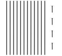 Balustres en Métal pour Escalier-VEVOR-1118 x 13 mm-11 Balustres de pont avec Vis, Balustrade Droite Creuse Classique